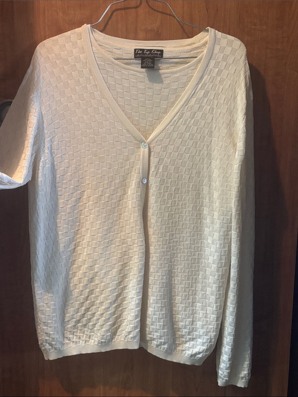 Topshop Cream V-Neck Textured Button Cardigan sweater set
